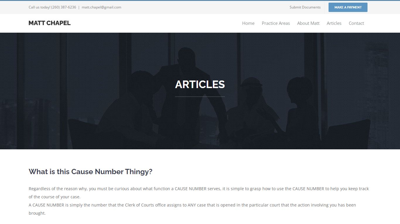 What is this Cause Number Thingy? - Matthew W. Chapel, Trial Lawyer